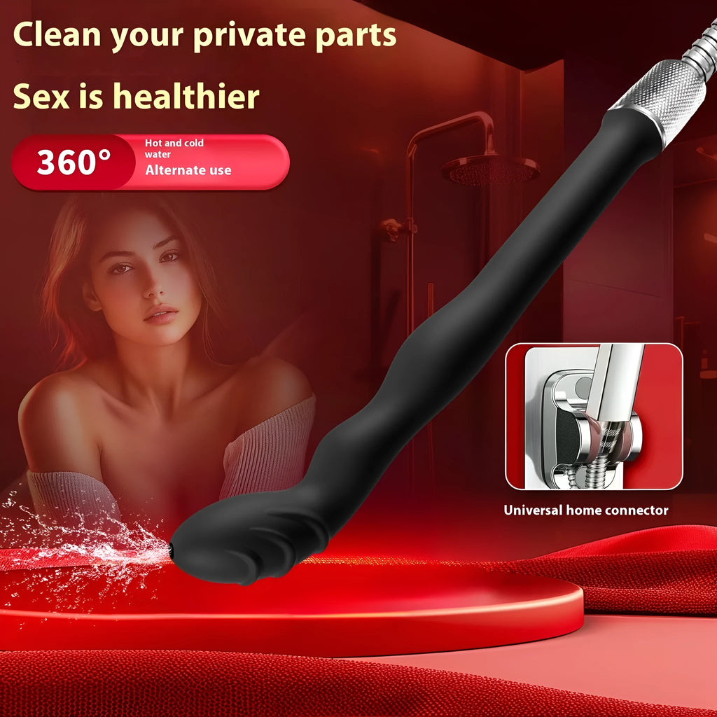 Black silicone hosepipe flusher for cleaning sausage filler equipment