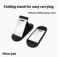 Invisible foldable aluminium alloy laptop bracket showing compact 4.8cm size and folding mechanism