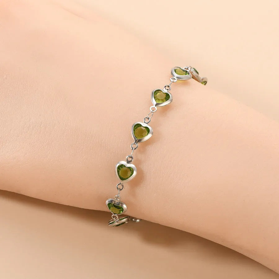 Unisex stainless steel geometry heart bracelet in a choice of six electroplated colours.