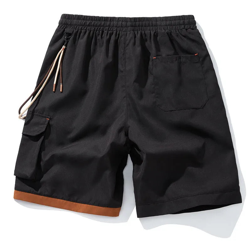 Men's bamboo fibre plus size shorts in straight leg cut with high waist elastic design