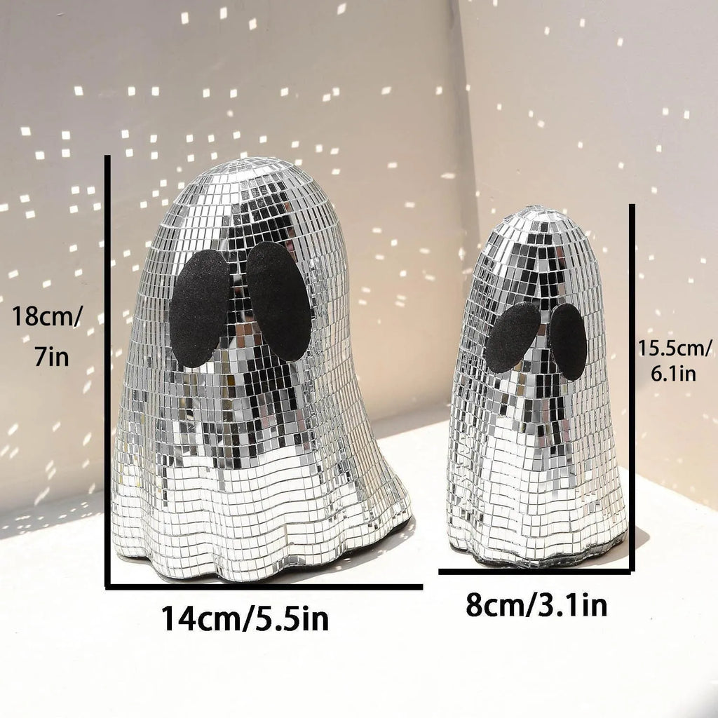 Silver Halloween ghost mosaic mirror patch desktop decoration in embroidered glass