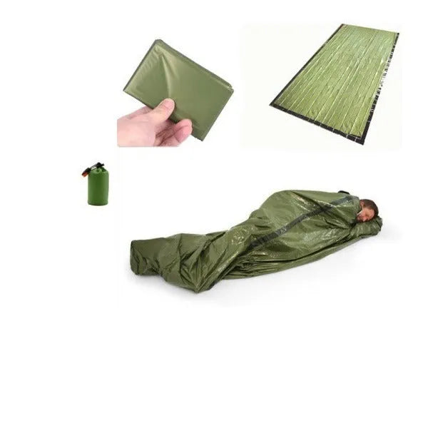 Outdoor camping emergency sleeping bag aluminium film envelope style orange 93x210cm