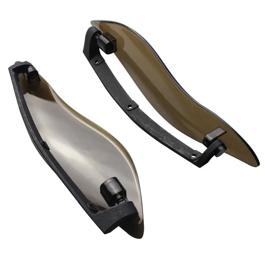 Harley Davidson trike windshield side wing kit in ABS plastic, black and smoked colour options