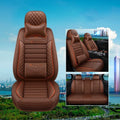 Leather car seat cushion with high elastic sponge filler in red, shown on a car seat.