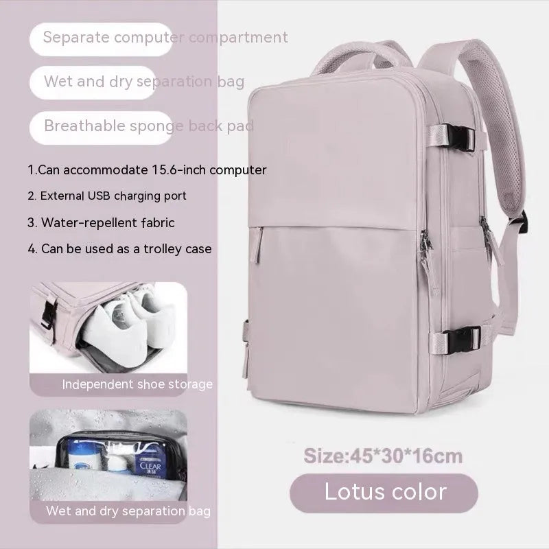Large nylon waterproof mummy backpack in various colours on a neutral background.
