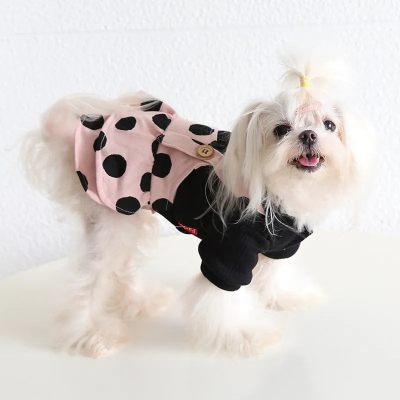 Pet couple costumes with lapel shoulder straps in cloth material