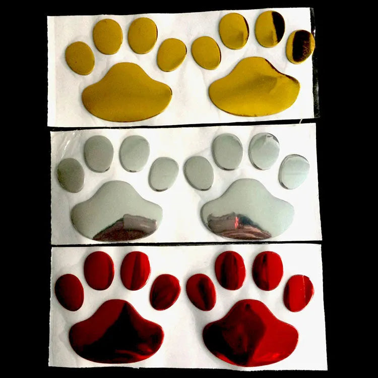 PVC car bumper sticker with footprints pattern and hand-shaped brush design measuring 7cm length