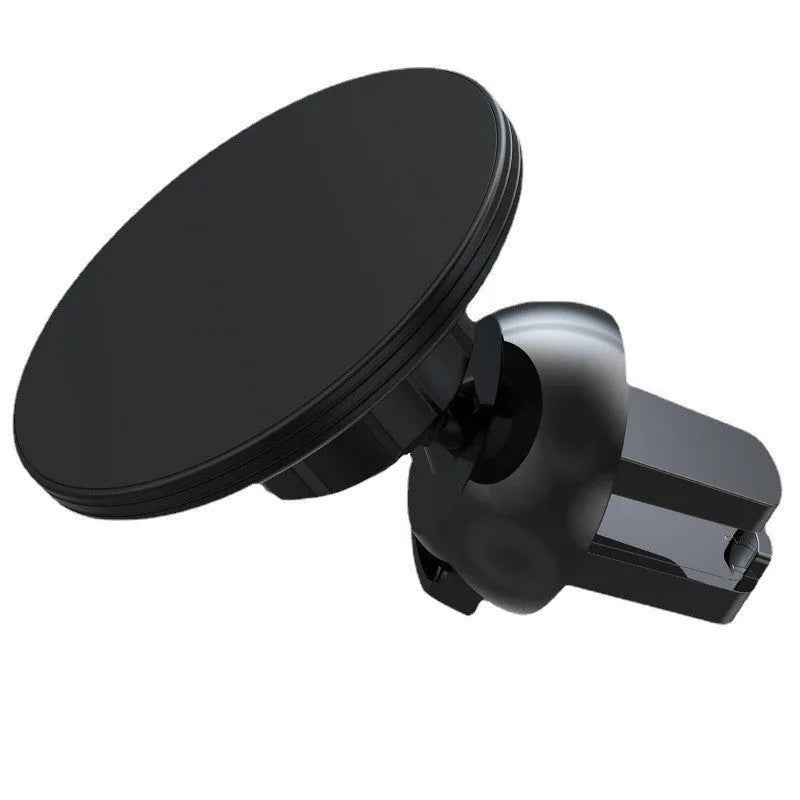 Black aluminium alloy magnetic suction car air vent mobile phone holder