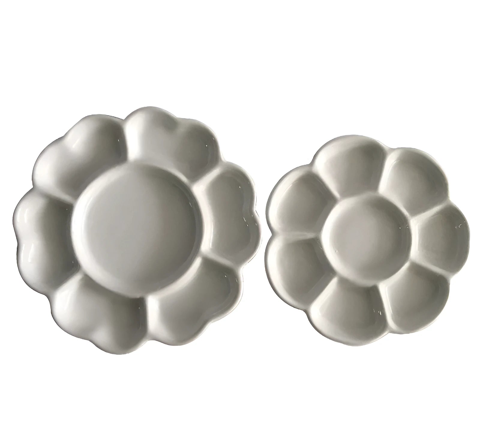 White ceramic plum blossom painting palette for watercolour acrylic and oil artists