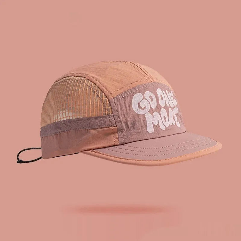 Gradient quick-drying mesh baseball cap in light green colour with dome crown styling.