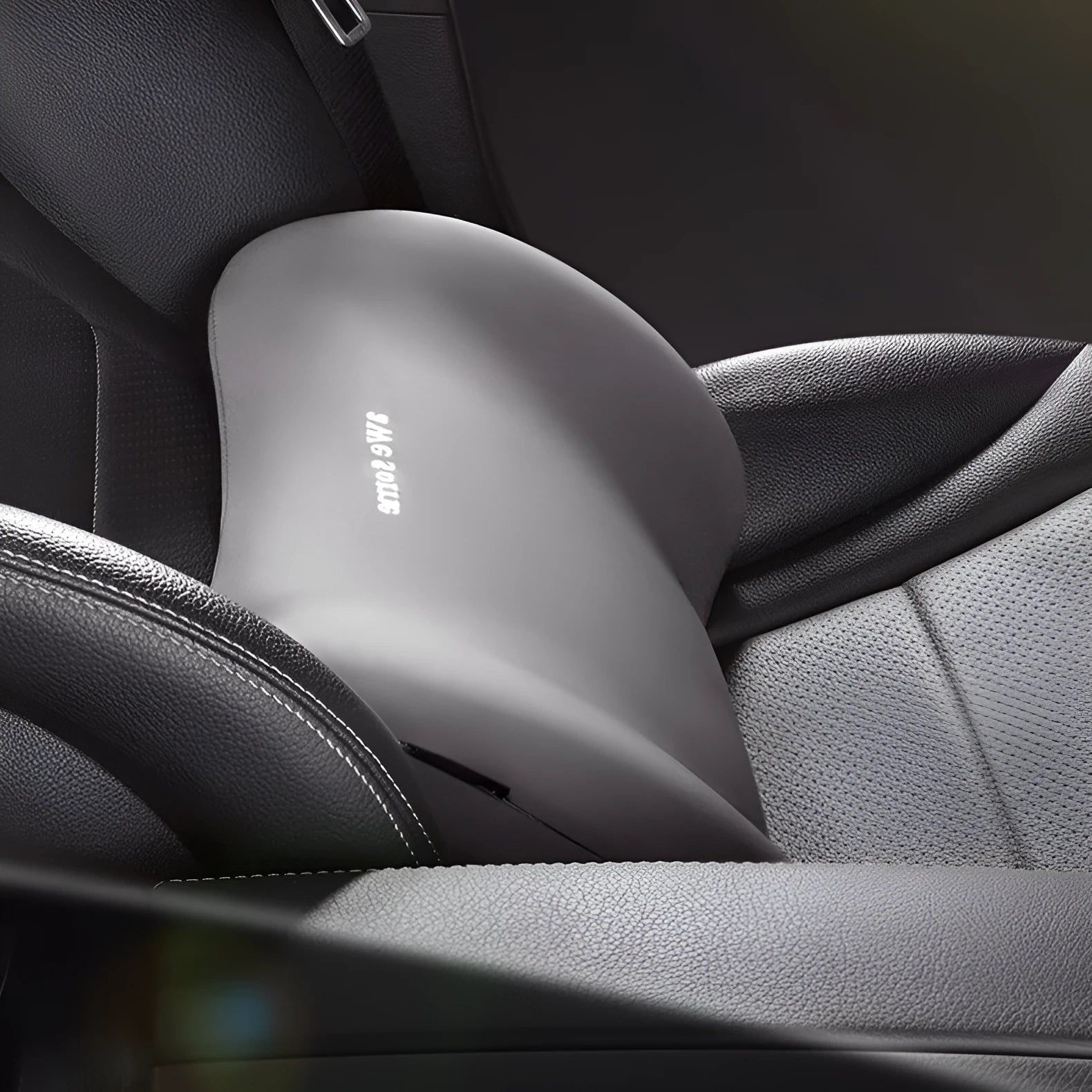 Automotive headrest and lumbar support pillow set in cloth fabric with cotton filling