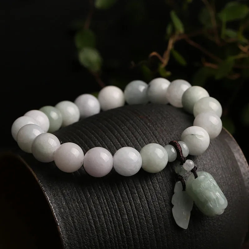 Natural jade geometric hanging bracelet with adjustable cord in six colour options
