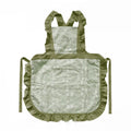 Minimalist cotton linen X strap apron with lace detailing in solid colour options