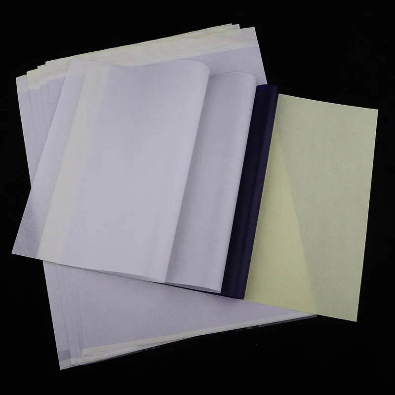 A4 tattoo transfer paper pack with transfer paste gel for quadruple copy tattoo design applications