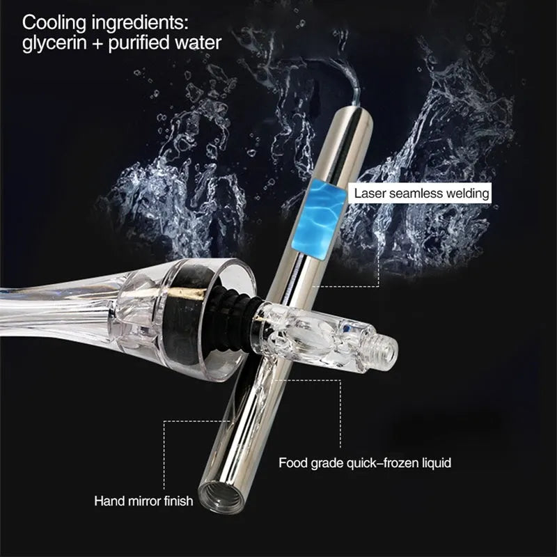 Stainless steel wine chilling rod with acrylic pourer, total length 32cm