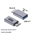 USB AM to Micro-B adapter with four interface options for data transfer from older devices
