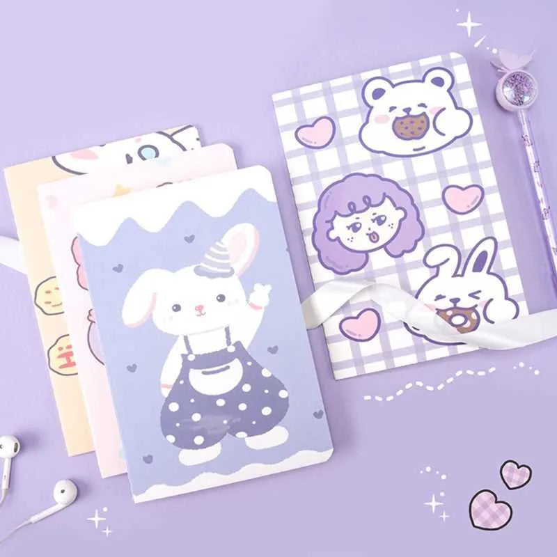 Cartoon A5 notebook with 30 sheets featuring cute bear design, measuring 148 x 210 mm