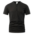 Men's slub cotton short sleeve T-shirt in wine red colour showing textured fabric and casual pullover design