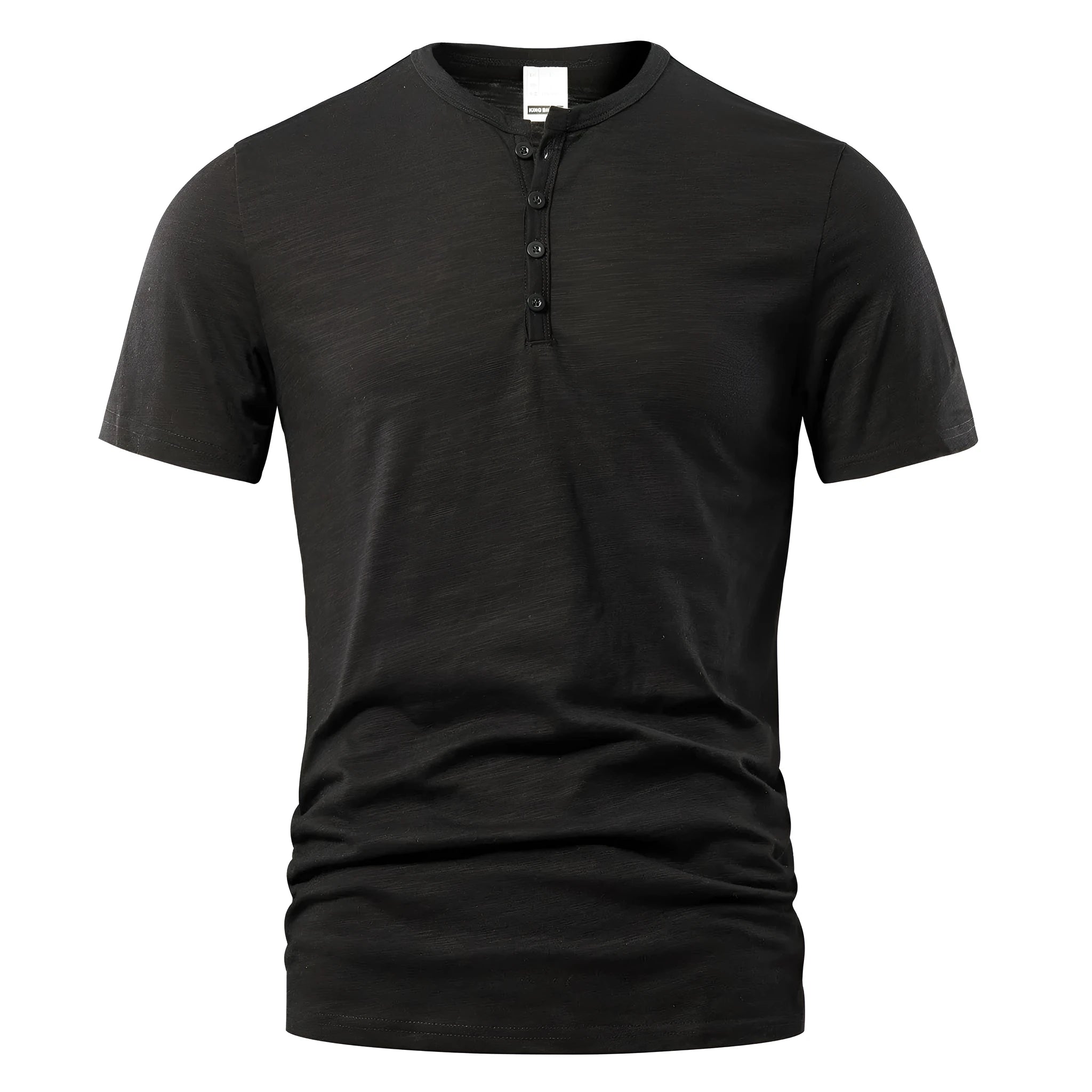 Men's slub cotton short sleeve T-shirt in wine red colour showing textured fabric and casual pullover design