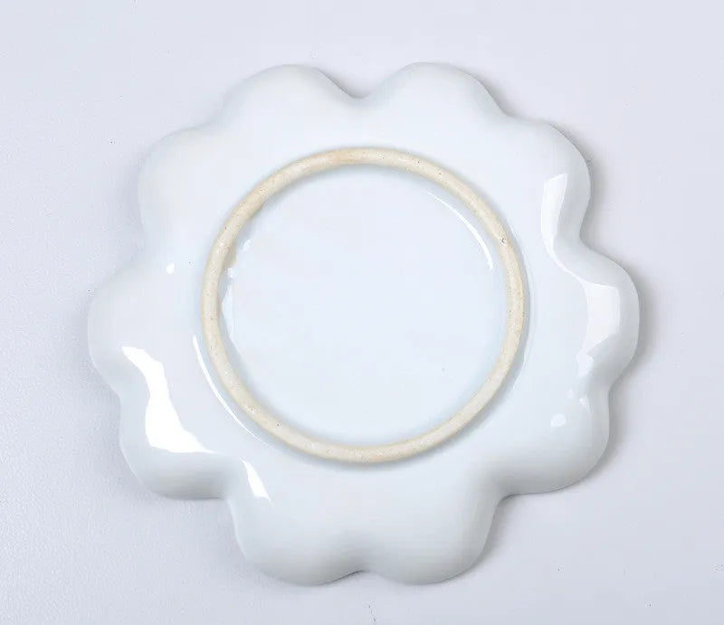 White ceramic plum blossom painting palette for watercolour acrylic and oil artists