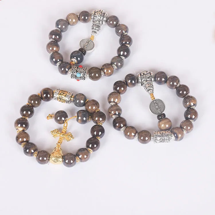 Men's gradient ceramic chain bracelet in polished coloured glaze, approximately 13mm size