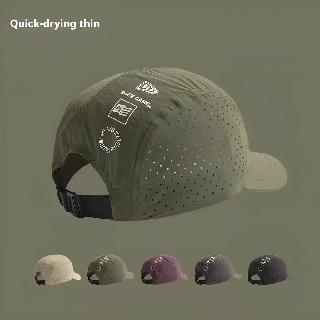 Adjustable dome crown baseball cap in breathable mesh acrylic fabric for summer sun protection