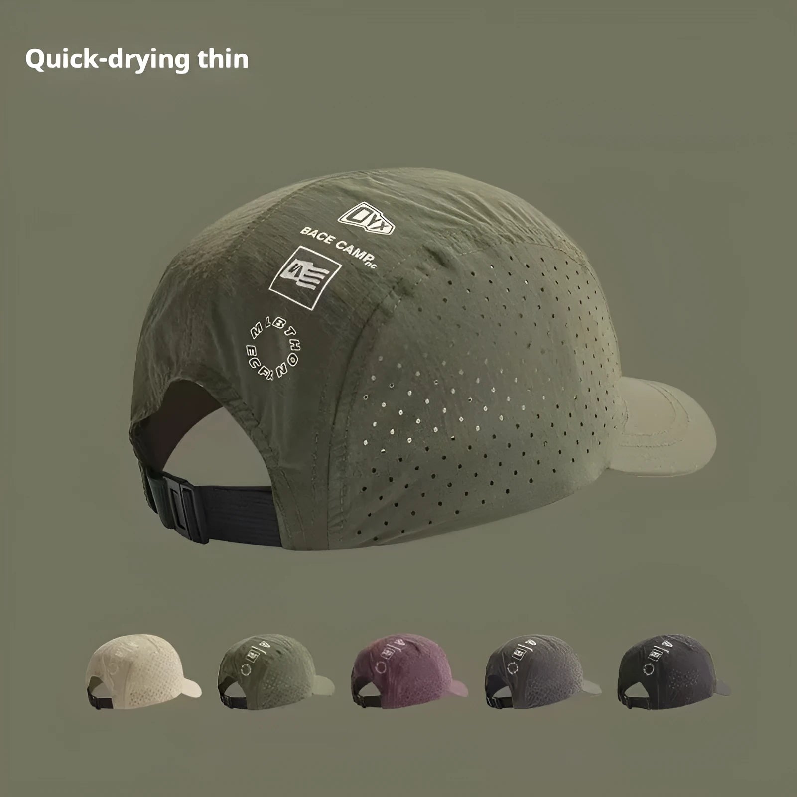 Adjustable dome crown baseball cap in breathable mesh acrylic fabric for summer sun protection