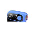 Extra bass portable mini clock speaker in black, white or blue with USB cable
