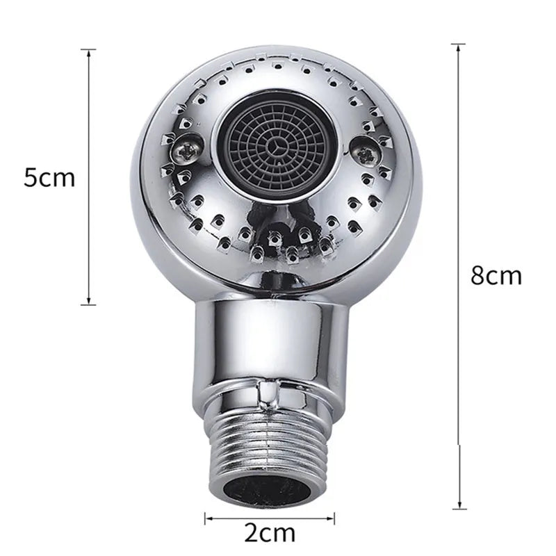 Silver ABS plastic handheld pet shower head for gentle bathroom grooming.