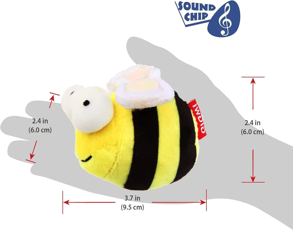 Yellow bee-shaped electronic cat toy with motion-activated squeaking for interactive play