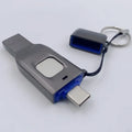 Fingerprint encrypted USB flash drive with dual USB 3.0 and Type-C interfaces