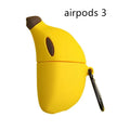 Yellow banana silicone protective case for AirPods Pro and AirPods 3rd generation wireless earbuds
