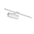 White rectangular LED bathroom mirror headlight showing three colour lighting options.