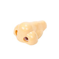 Flesh-coloured geometric pencil sharpener with a big hole for large pencils on a white background.