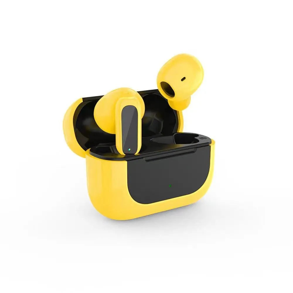 Jerry Cartoon wireless Bluetooth in-ear headphones in black, white, or yellow colour.