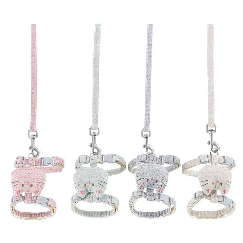 T-shaped cloth cat pulling rope in beige, cyan, grey, and pink colour options