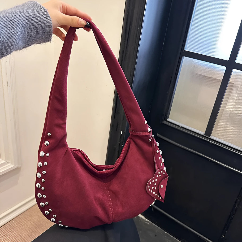 Women's soft plush strapless tote handbag in retro style carried underarm