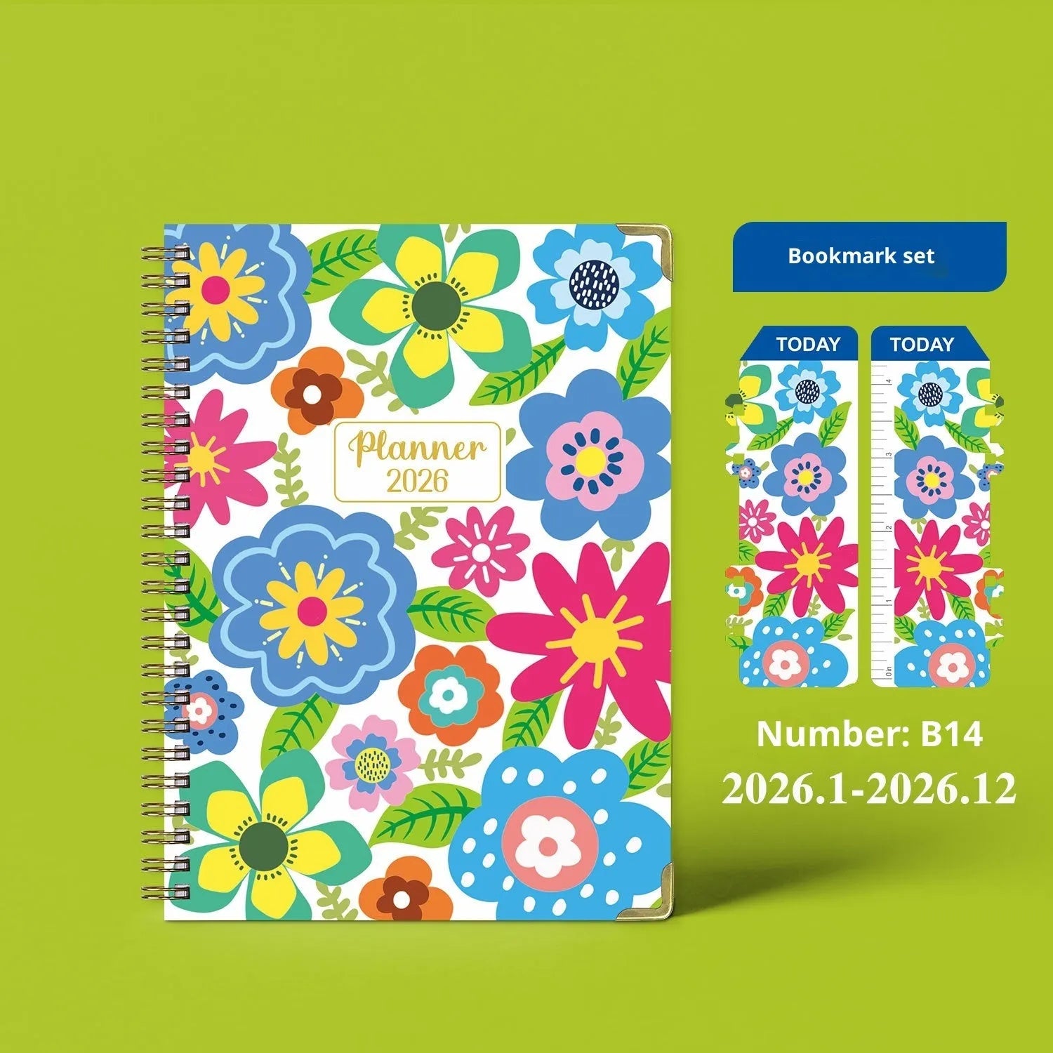 2026 A5 coil diary with paper cover and coil binding, eight colours available