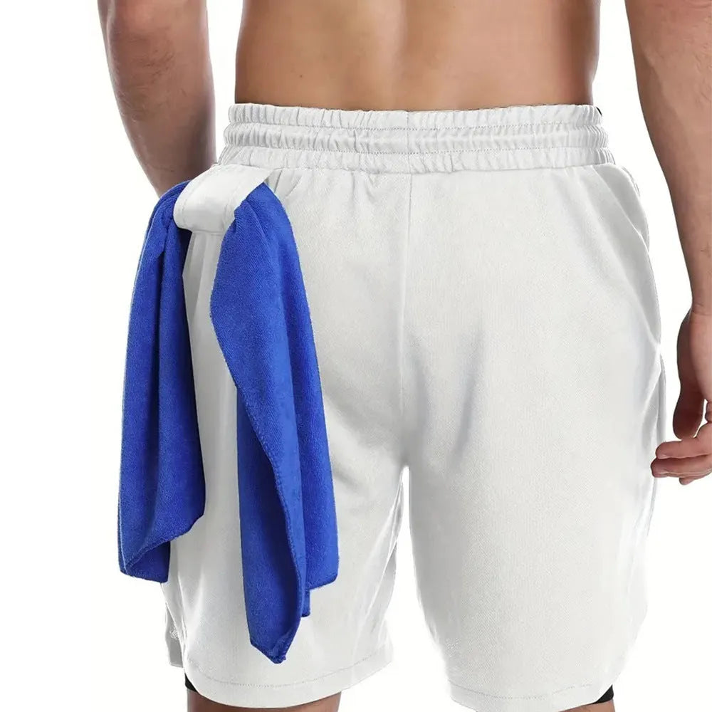 Men's camouflage print quick-dry sport shorts in cotton blend with milk silk lining