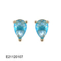 Gold-plated drop earrings with pear-shaped cubic zirconia stones in candy colours.