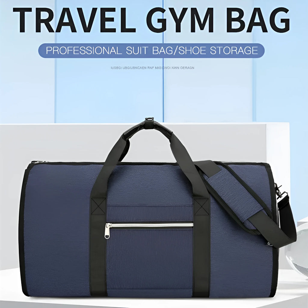 Oxford cloth storage sports bag in grey colour showing dry wet separation compartments