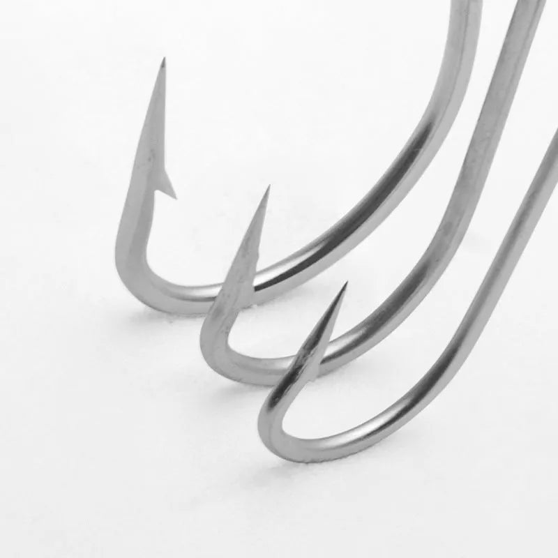 A selection of multi-specification alloy fishhooks for sea fishing, styles Style1 to Style14.