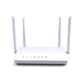 Portable 300m home WiFi router in black or white with 4 LAN ports and compact metal case