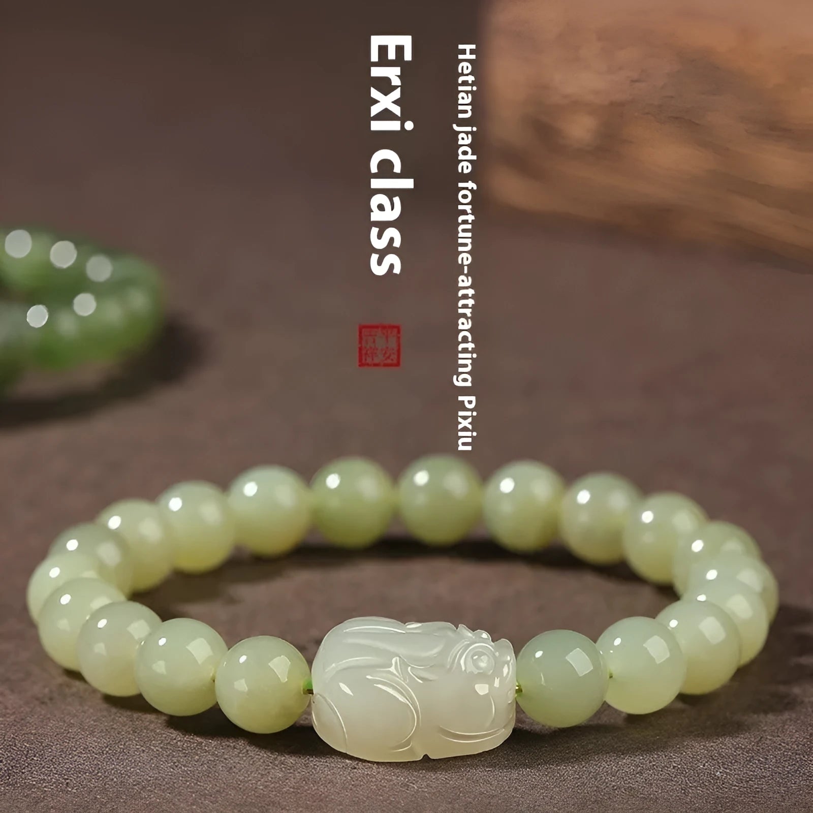 Gray jade ethnic style beaded bracelet for women shown in three bead size options.