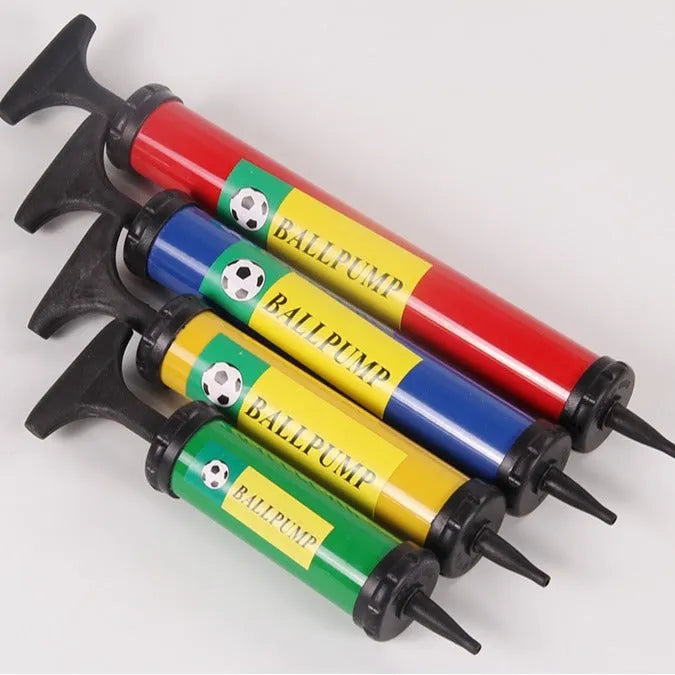 Mixed colour manual plastic pump for basketball volleyball football balloon inflation.