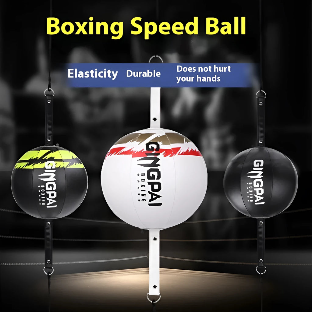 PU leather hanging boxing speed ball for reaction training in black colour