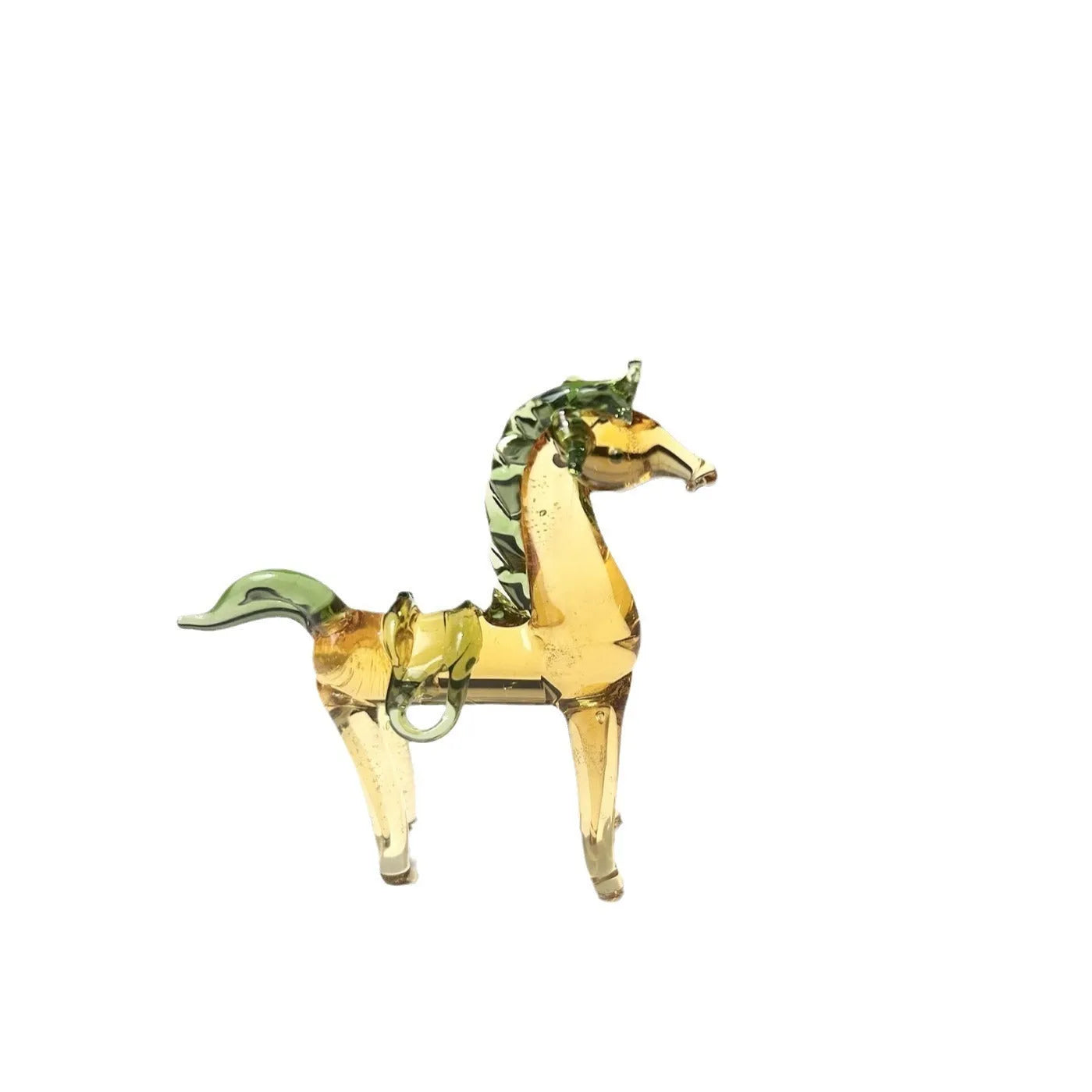 Glazed horse sculpture in coloured glaze, modern simplicity style, brown or white colour option