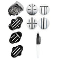 Golf putter alignment training tool set with plastic scribers and a drawing pen