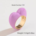 Heart-shaped ring with raised three-dimensional enamel detailing in a choice of colours