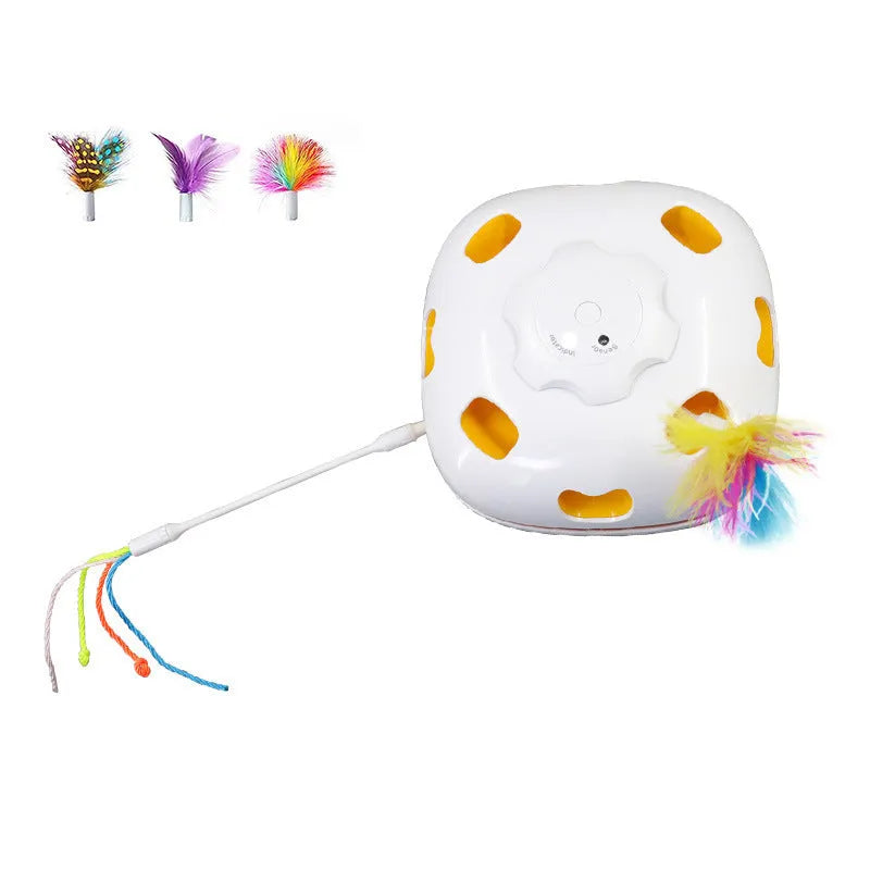 Plastic cat self-hi relief toy in picture colour with dimensions 19.8cm by 11.5cm by 19.5cm